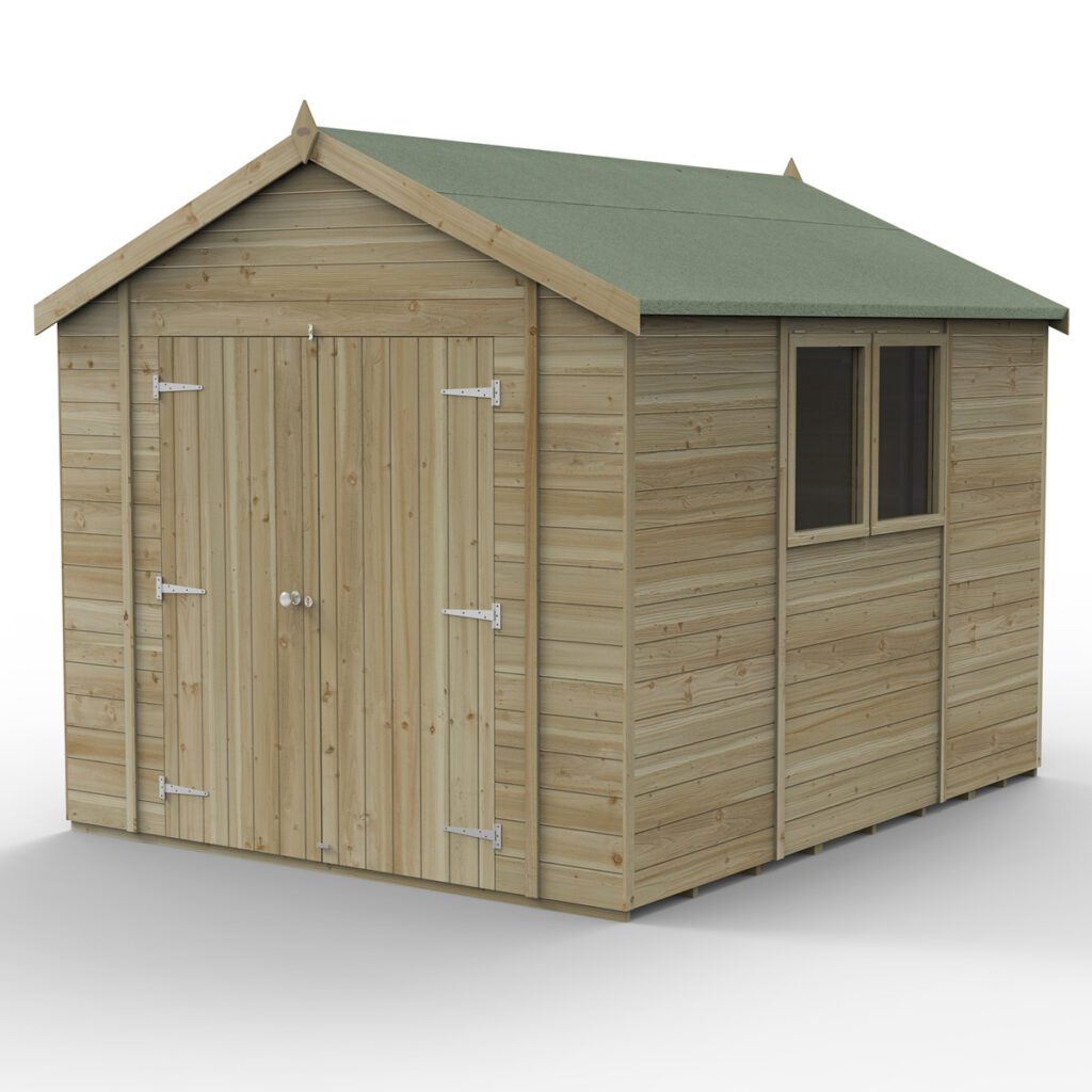 Timberdale 10×8 Apex Shed – Double Door with Installation 5013053189023 2